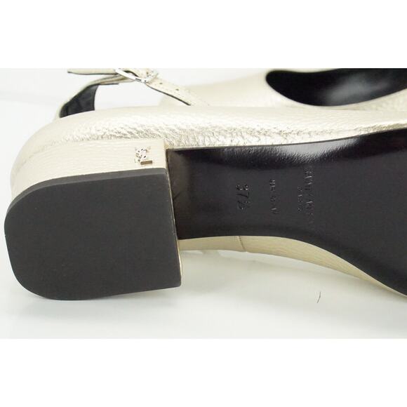 Saint Laurent Gold Leather Ankle Strap Pump  NIB - Picture 6 of 10
